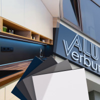 Alu Verbundplatte Zuschnitt Braun/RAL8015-3mm/0,3mm 6