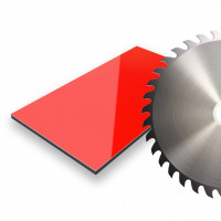 Alu Verbundplatte Zuschnitt Rot/RAL3020- gallery