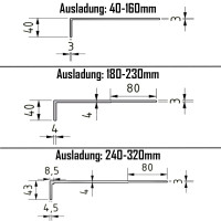 Aluminium-L-Wandhalter mit RL Holz & Stahl 85mm 3