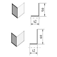 Aluminium Fassaden L-Profil Schwarz Matt 2,9m 3